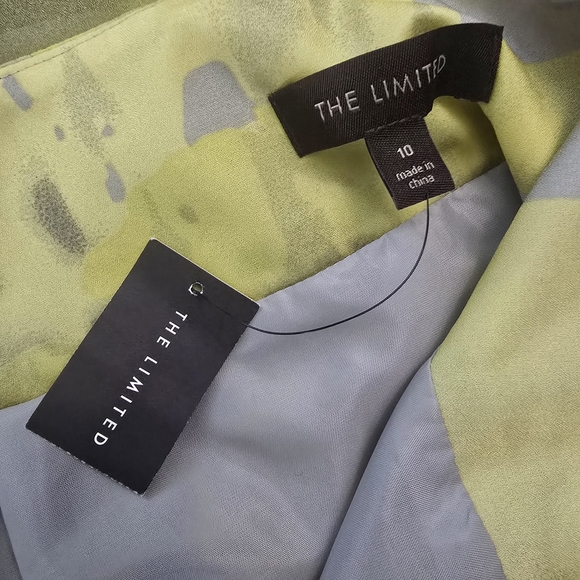 NWT The Limited Yellow and Gray Tiered Mini Skirt Size 10 - Picture 6 of 7